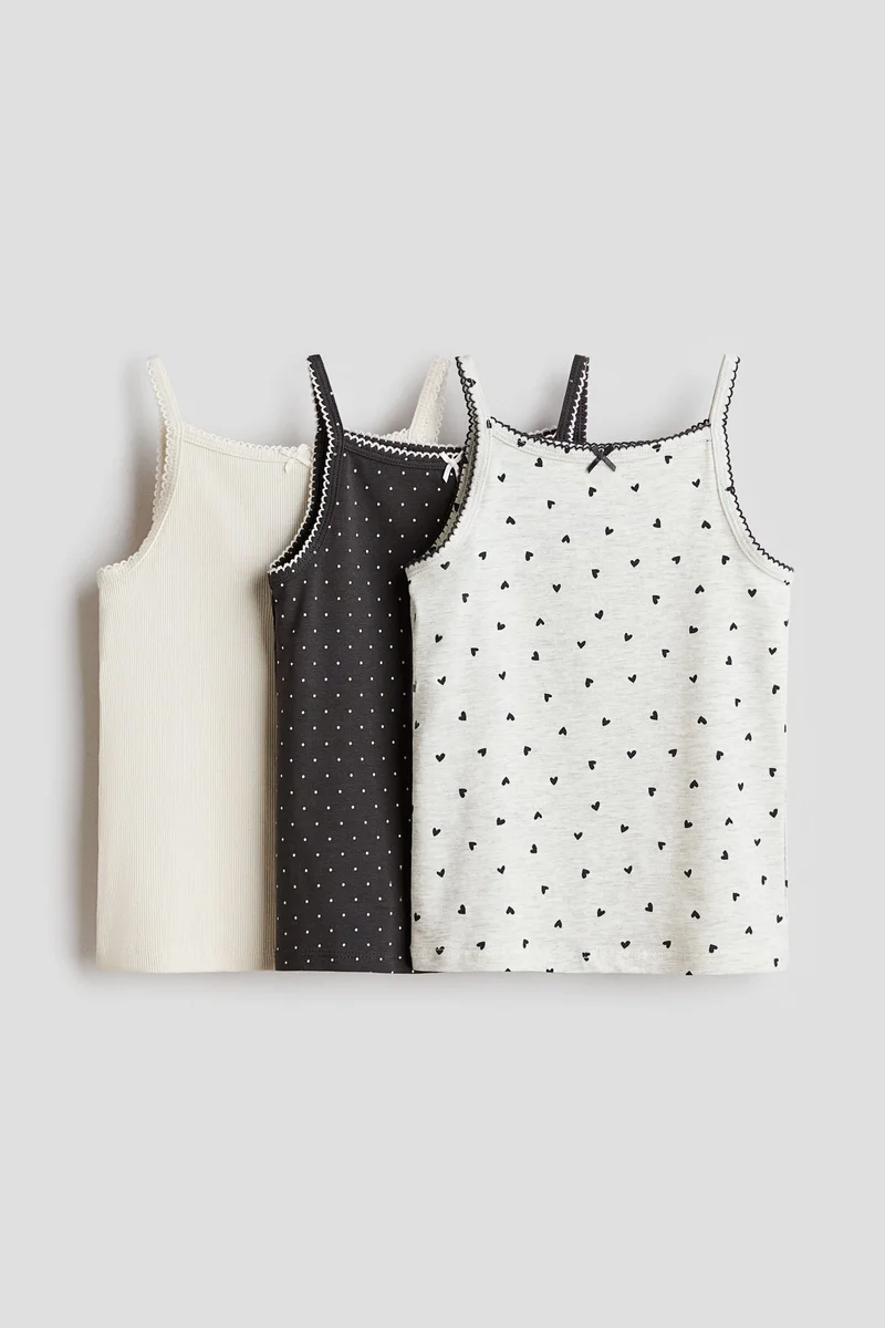 H&M 3-pack cotton strappy tops