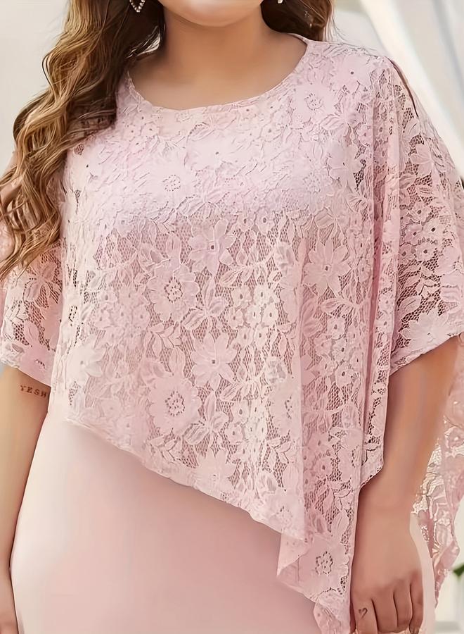 Take Two Light Pink Lace Overlay Maxi Dress - Image 4