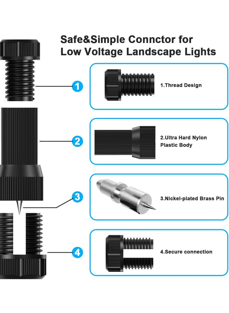 SOLARAE Low Voltage Wire Connectors AC 13V, Waterproof Landscape Lighting Connectors for 12/2 14/2 Gauge Cable, Ideal for Outdoor Path Lights, Spotlights, In-Ground Lights(Set of 10) - Image 2