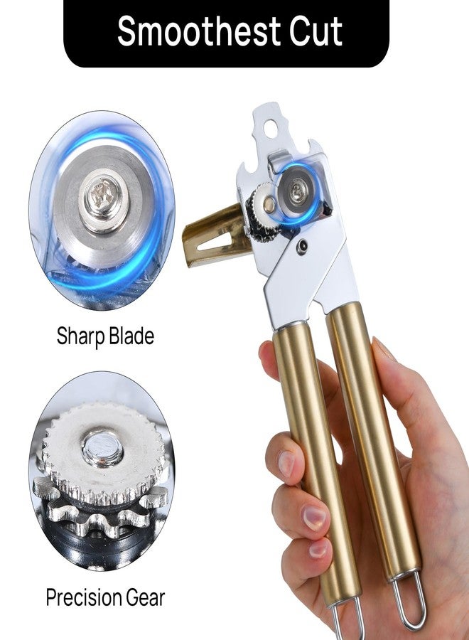 Eleckey Gold All Metal Can Opener & Bottler Openers, Heavy Duty Stainless Steel Manual Can Openers - Image 4