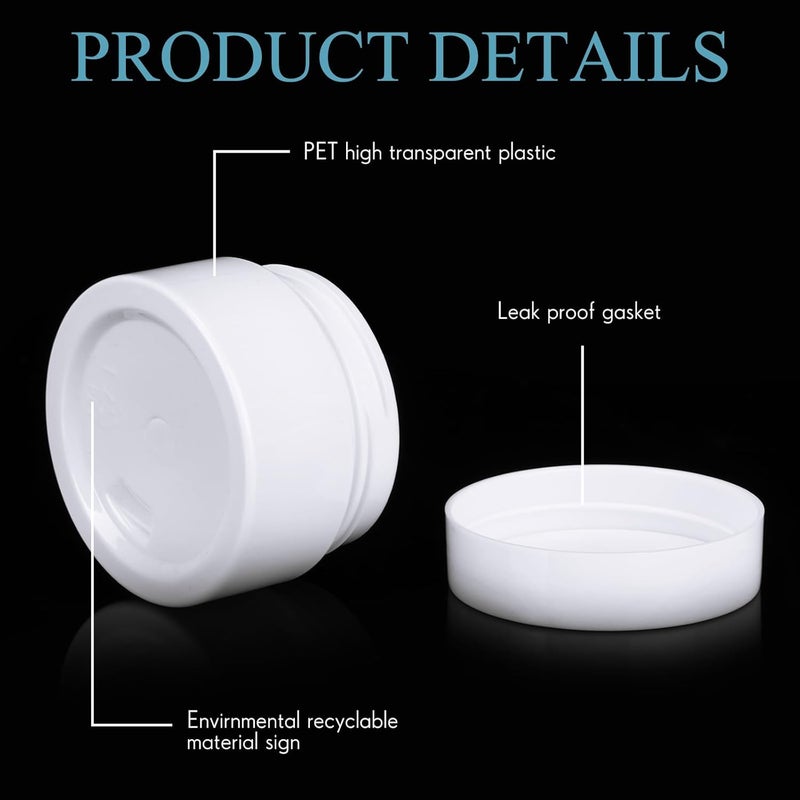 Patelai 4 Pieces Round Wide-mouth Leak Proof Plastic Container Jars with Lids for Travel Storage Makeup Beauty Products Face Creams Oils Salves Ointments DIY Making(1 Ounce,Pure White) - Image 3