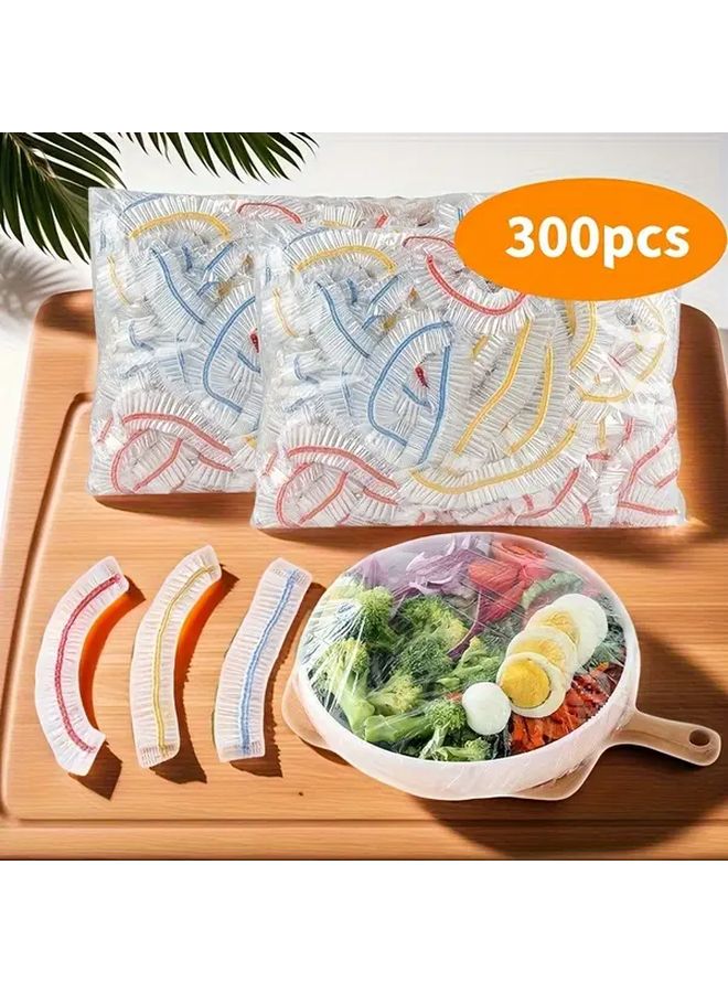 16.54 Inch Large Stretchable Food Wrap Covers 300 Pcs Colorful Dustproof Kitchen Freshness Lids - Image 2
