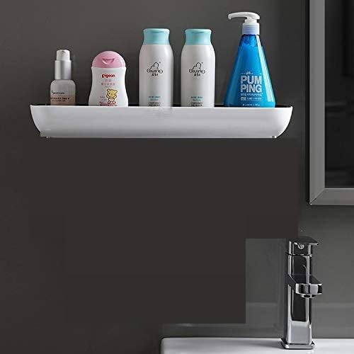 COSKIRA Shelf Bathroom Organizer Rack with Wall Mounted Shower Storage Rack Holder Kitchen Shelving Strong Bearing Shampoo Spices Shower Storage Rack Holder Bathroom Accessories_Grey - Image 3