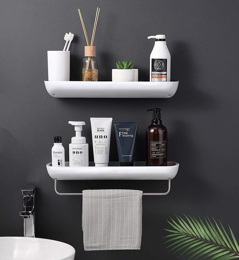 COSKIRA Shelf Bathroom Organizer Rack with Wall Mounted Shower Storage Rack Holder Kitchen Shelving Strong Bearing Shampoo Spices Shower Storage Rack Holder Bathroom Accessories_Grey - Image 2
