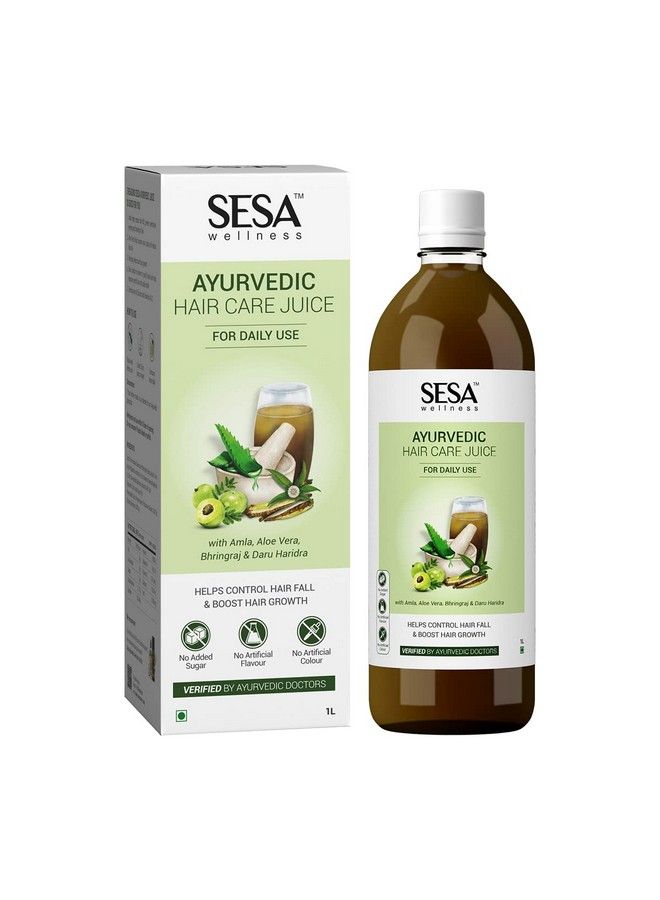 Sesa عصير العناية بالشعر الأيورفيدي للتحكم في تساقط الشعر ونمو الشعر مع الصبار البرينجراج والأملا والدارو هاريدرا 1 لتر - Image 1