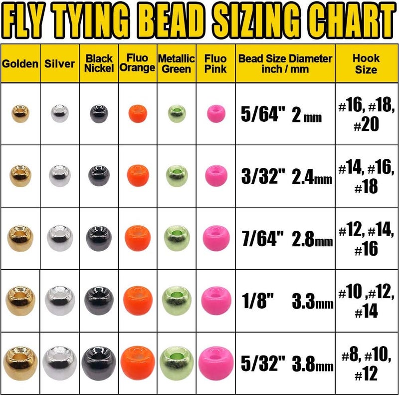 XFISHMAN Tungsten-Fly-Tying-Beads-Heads-Assortment Fly Tying Materials Nymph for Fly Fishing Tungsten Beads 60 Pack - Image 2