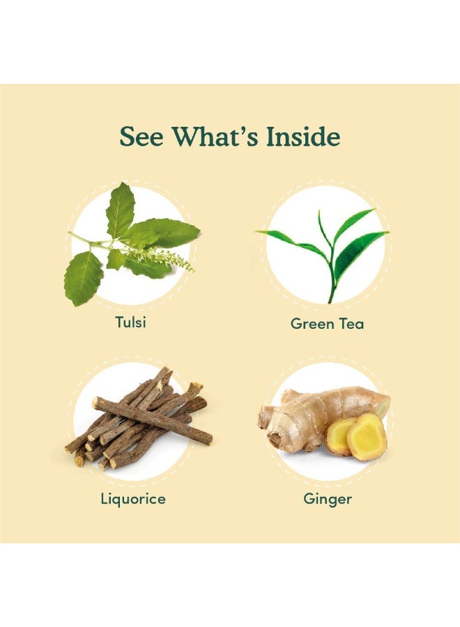 فادام شاي تولسي الأخضر بالزنجبيل 15 كيس شاي - Image 3