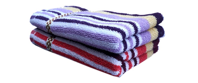Space Fly 500 GSM Cotton Napkins for Hand Towel Small | Color- Purple, Pink, Green, Blue, Yellow | Size- 23.94 x 43.18 CM | Hand Towel Set of 2 - Image 1