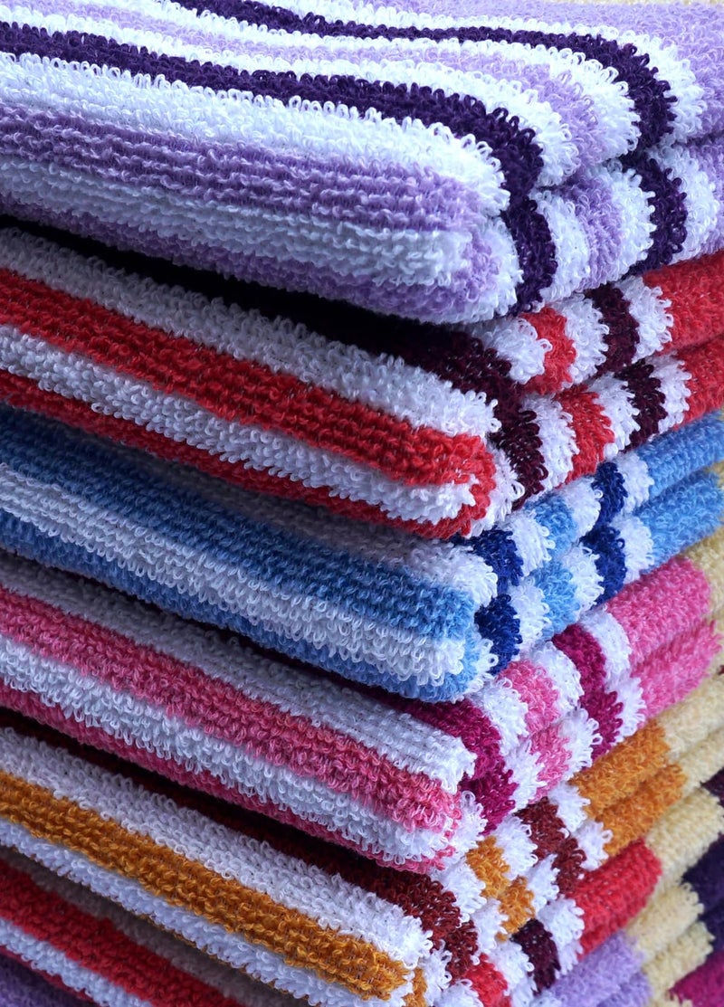 Space Fly 500 GSM Cotton Napkins for Hand Towel Small | Color- Purple, Pink, Green, Blue, Yellow | Size- 23.94 x 43.18 CM | Hand Towel Set of 2 - Image 2