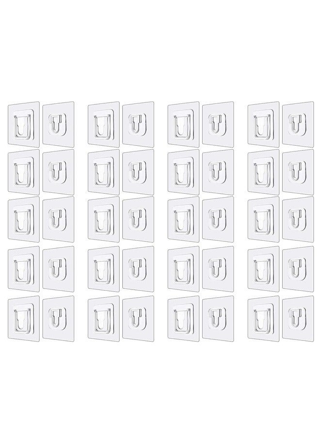 20 Pack Double Sided Wall Hook, Wall Hooks for Hanging, Self Adhesive Hooks for Bathroom Kitchen Office Hanging - Image 1