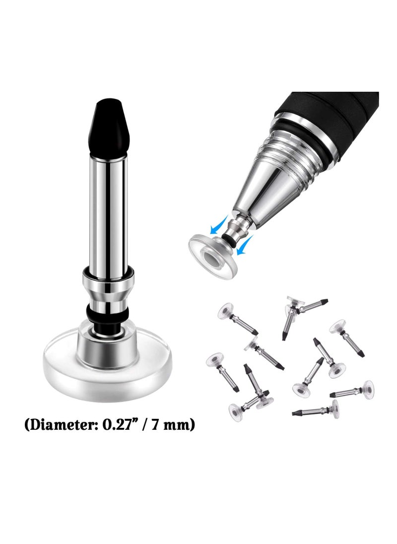 SYOSI - Universal Stylus Pen Disc Tips Replaceable Disc Tips Precision Round Shape High Precision Stylus Penreplacement Disc or Touch Screen Devices for Touch Screen Devices Silver (12 Pieces) - Image 1