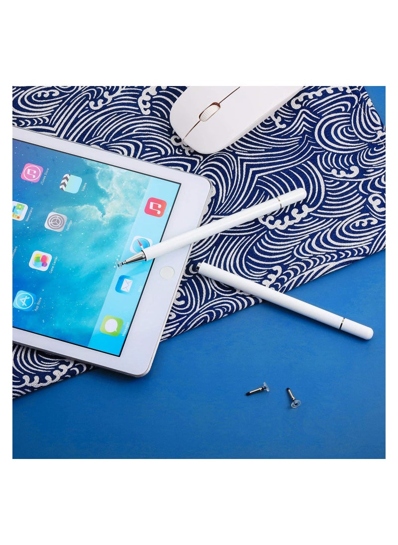 SYOSI - Universal Stylus Pen Disc Tips Replaceable Disc Tips Precision Round Shape High Precision Stylus Penreplacement Disc or Touch Screen Devices for Touch Screen Devices Silver (12 Pieces) - Image 1
