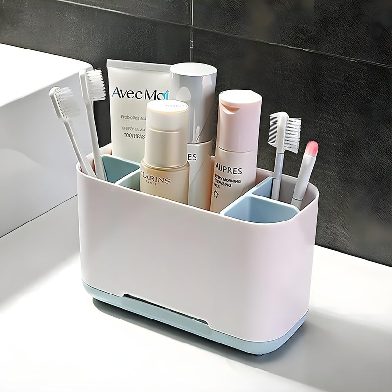 Jinila 6 Compartment Kitchen and Bathroom Caddy Storage Holder Toothbrush Holders and Toiletry Storage Cosmetics, Stationery Organizer (1Pcs, Multicolor) - Image 3