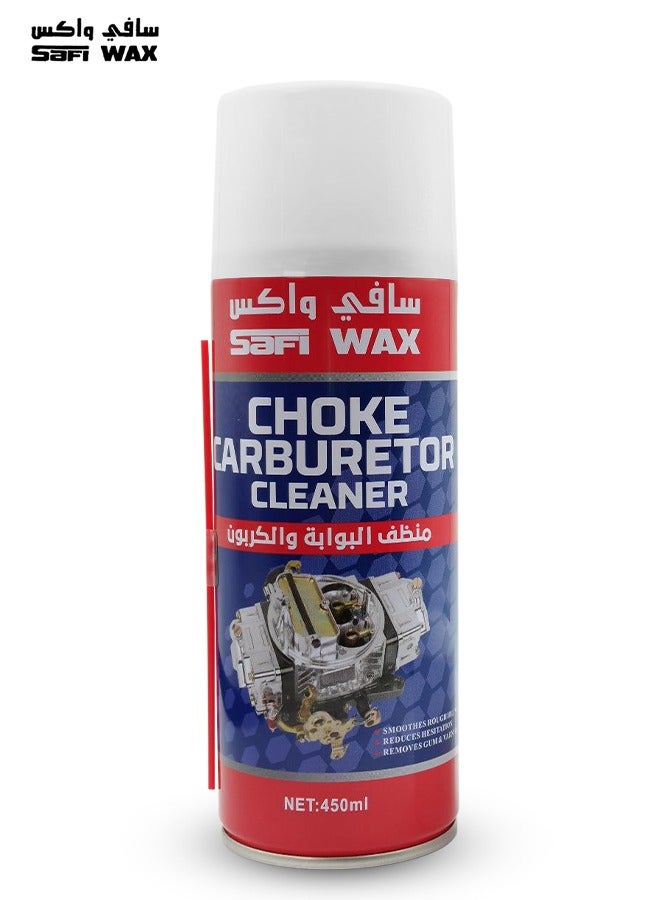 Safi Wax Choke & Carburetor Cleaner Spray 450 ml - High-Performance Engine Cleaner, Removes Carbon Deposits, Varnish, Gum, and Sludge - Improves Fuel Efficiency and Reduces Emissions - Image 1