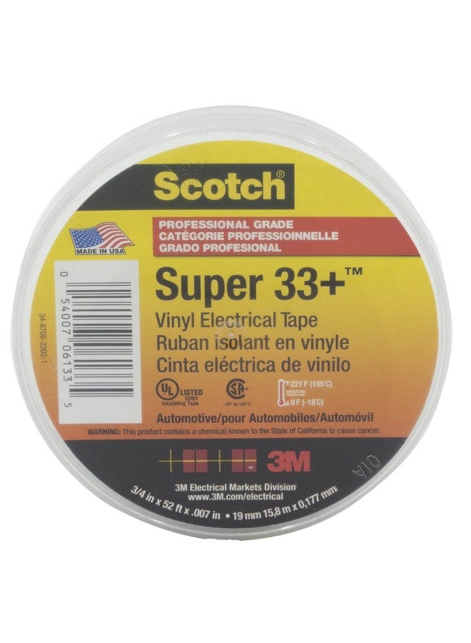 3M 3M ScotchR Super 33Tm Vinyl Electrical Tape 3/4 In X 52 Ft Black  - Image 3