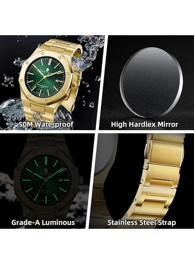 Sapphero Watch for Men Stainless Steel Mens Watches Waterproof Analog Quartz Movement Wrist Watch Gifts for Men - Image 4