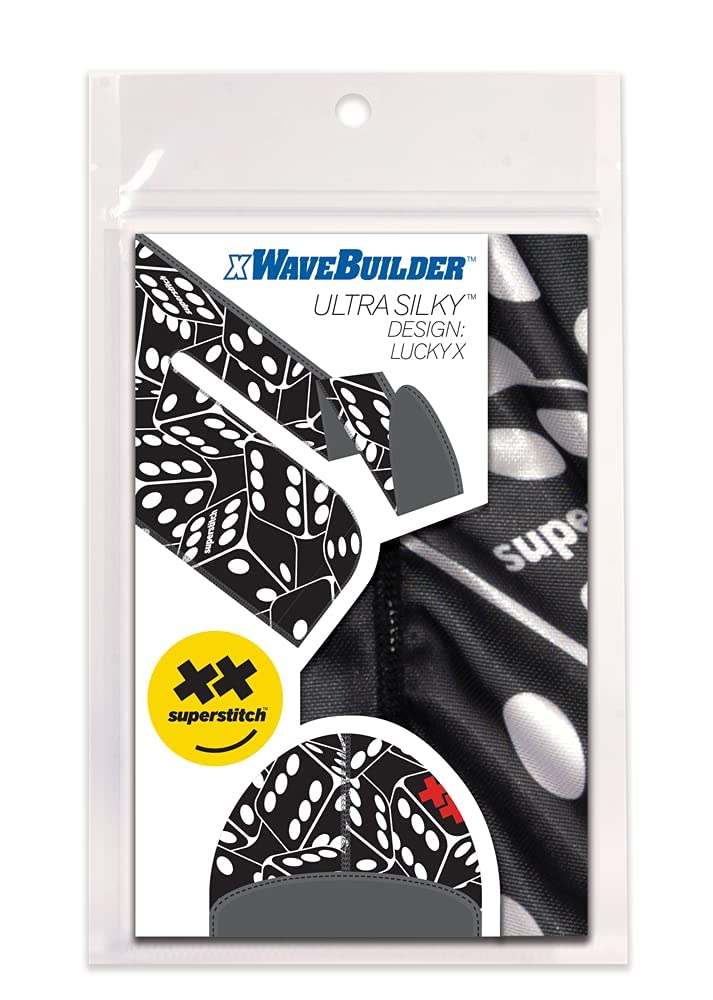 Superstitch Supersilky Ultra Silky Durag x Wavebuilder | 30+ Styles Premium Designer Durags for Men | 360 Waves | Black and White Dice (Lucky X) - Image 3