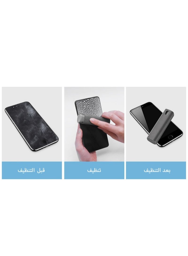 سِيمِير منظف الشاشات التي تعمل باللمس، منظف الشاشات، لجميع الهواتف وشاشات أجهزة الكمبيوتر المحمولة والأجهزة اللوحية، رذاذ اثنين في واحد وقطعة قماش من الألياف الدقيقة (رمادي) - Image 3