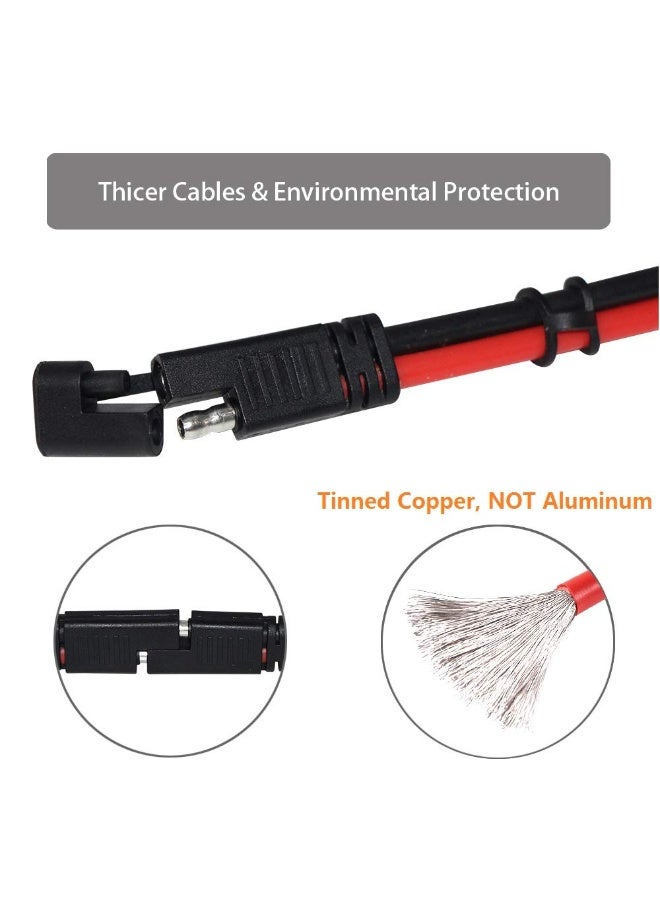 SPARKING [عبوة 2] كابل تمديد 3 قدم 12AWG SAE إلى SAE مع موصل سريع 2 دبوس، حزمة أسلاك ثقيلة مع غطاء مقاوم للماء (3 قدم) - Image 4