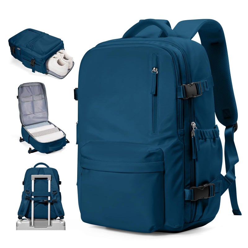 VECAVE Carry On Backpack for Women, Airline Approved Large Travel Backpack Flight Approved, Waterproof 14 Inch Laptop Backpack Business Work Backpacks Bag Men Mochila De Viaje JewelBlue. - Image 1