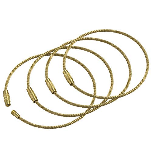 Silipac Cable Key Ring 4 Pack - 6.3" Flexible Wire Keychain Loop with Twist-Lock Screw for Luggage Tags & Bag Charms - Image 1