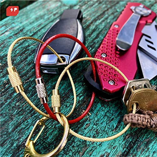 Silipac Cable Key Ring 4 Pack - 6.3" Flexible Wire Keychain Loop with Twist-Lock Screw for Luggage Tags & Bag Charms - Image 4