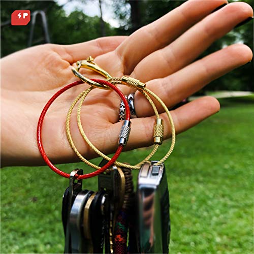 Silipac Cable Key Ring 4 Pack - 6.3" Flexible Wire Keychain Loop with Twist-Lock Screw for Luggage Tags & Bag Charms - Image 2