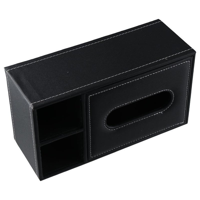Lwvax Rectangular Tissue Paper Holder Box PU Leather Facial Tissue Holder for Car Home Office Room Hotel - 24x13.5x9.5 Cm - Black (PU Leather) - Image 4