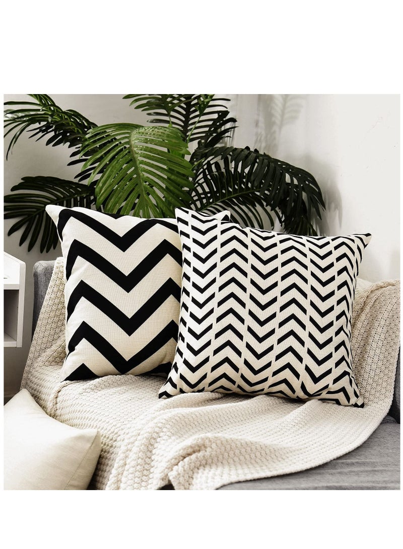 Throw Pillow Covers, Modern Pattern Linen Square Cushion Case for Sofa Couch Bed Home Outdoor Car - Image 4