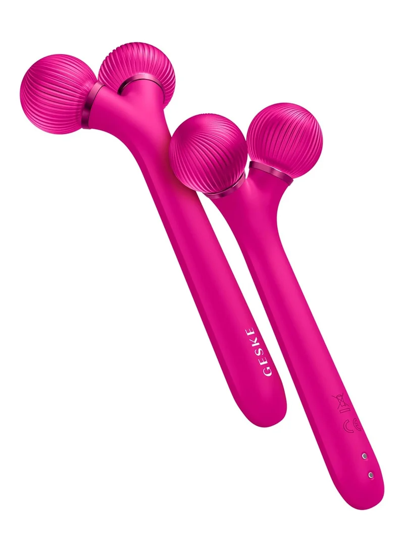 جيسكي SmartAppGuided Sonic Facial Roller | 4 في 1 | محفز ديرما سموث للوجه | ديرما رول | أسطوانة للوجه مهنية | ديرما رولر للعناية بالبشرة وروتين الجمال | بشرة ناعمة - ماجنتا
