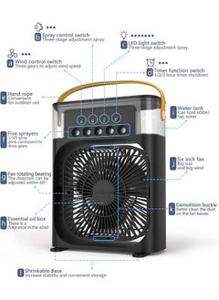 Arabest Portable Air Cooler Fan,3 Wind Speeds,600ml Air Humidifier with 7s LED Night Light，Personal Cooling Fan,Air Cooler,Ice Air Cooler Fan,5 Sprays for Small Room,Office, Dorm,Desktop  - Image 2