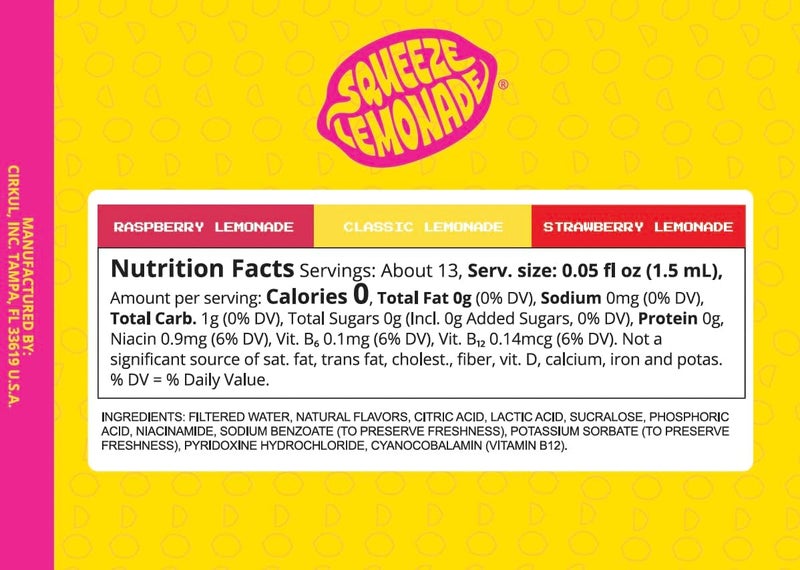 Cirkul Squeeze Lemonade Flavor Cartridge Variety Pack with B Vitamins - 6-Pack (2 Classic, 2 Strawberry, 2 Raspberry) - Image 2