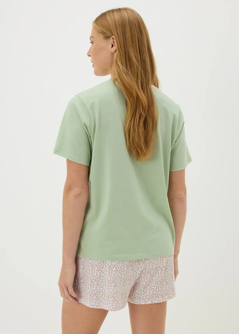 Matalan Green Ditsy Short Pyjamas
