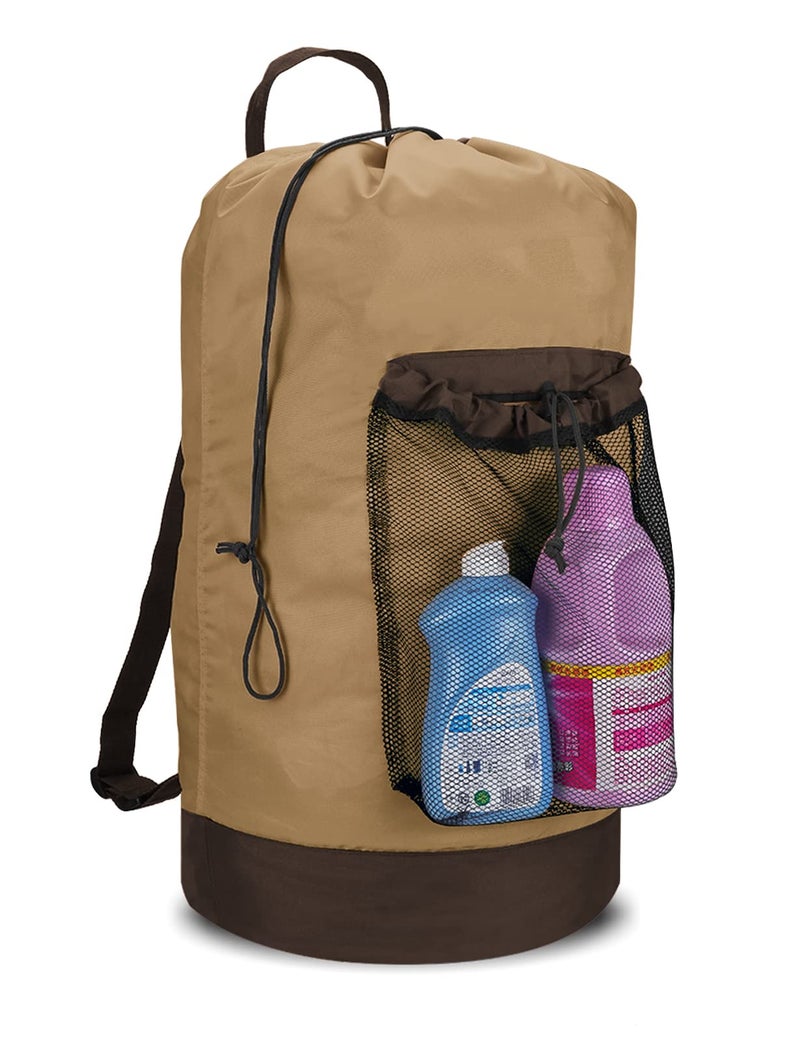 Dalykate Dalykate Backpack Laundry Bag Laundry Backpack with Shoulder Straps and Mesh Pocket Durable Nylon Clothes Hamper Bag with Drawstring Closure for College Travel Laundromat Apartment 