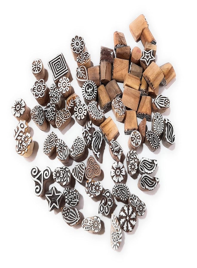 Ditya Crafts Wooden Printing Stamp Blocks for Saree Border, Paper, Dresses Printing & Designing (Set of 10 Small Size) - Image 2