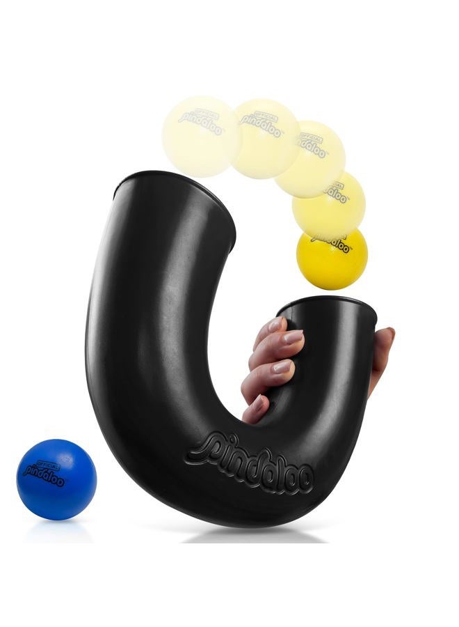 pindaloo Original Skill Game with 2 Balls- Gifts for Kids and Adults Indoor & Outdoor Games, Ball Toys for Boys, Girls, & Teens - Gift Ideas, Fun Stuff, Develops Motor & Juggling Skills (Black Carbon) - Image 1