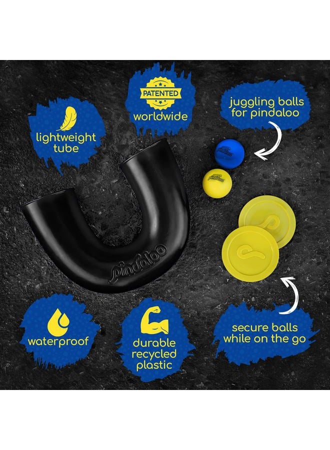 pindaloo Original Skill Game with 2 Balls- Gifts for Kids and Adults Indoor & Outdoor Games, Ball Toys for Boys, Girls, & Teens - Gift Ideas, Fun Stuff, Develops Motor & Juggling Skills (Black Carbon) - Image 4