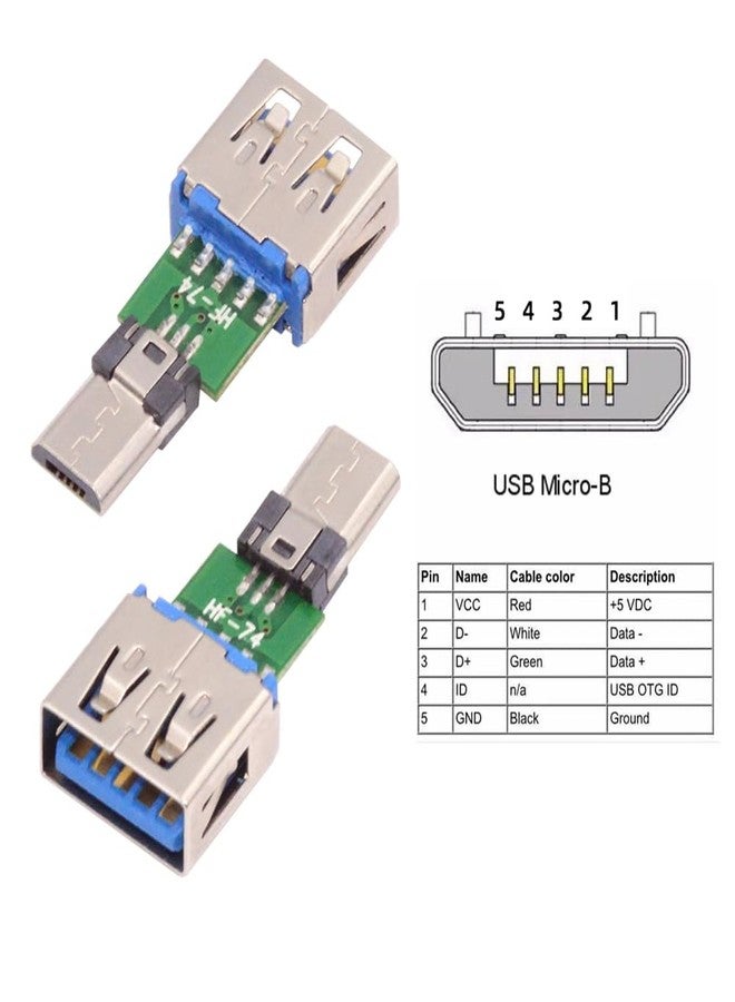 NFHK 5pcs/lot Micro USB 2.0 5Pin Adapter Male Connector to USB Type-A Female OTG Data PCBA Adapter for Tablet Phone - Image 4