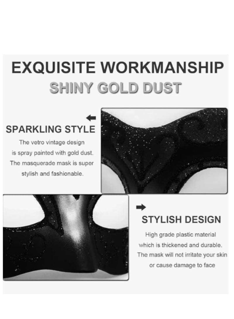 Masquerade Mask for Couples Lace Eye Mask Venetian Carnival  Mask Party Ball Prom Mask Costume Mardi Gras 2Pack - Image 4