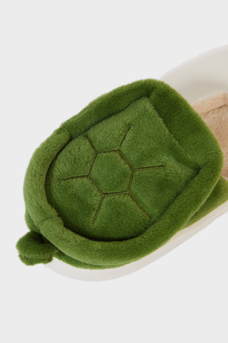 DeFacto Green Boy Boy Printed Flat Sole Plush Home Slippers Casual - Image 5