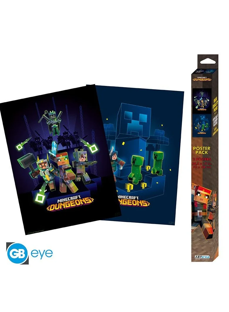 أبيستايل ABYstyle MINECRAFT - Set 2 Posters Chibi 52x38 - Dungeons x4