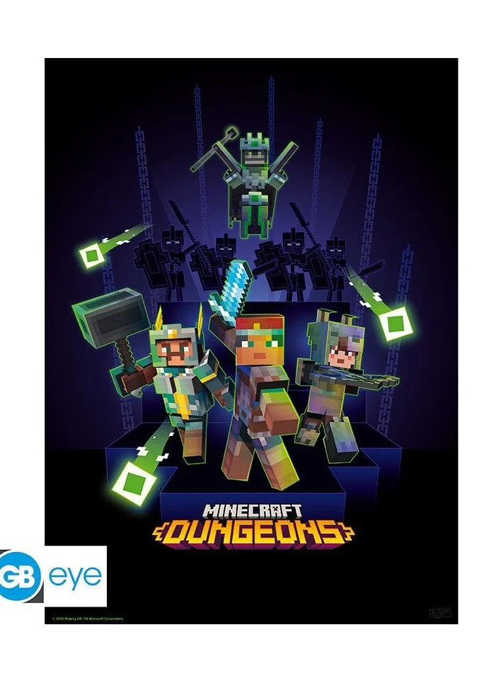 أبيستايل ABYstyle MINECRAFT - Set 2 Posters Chibi 52x38 - Dungeons x4