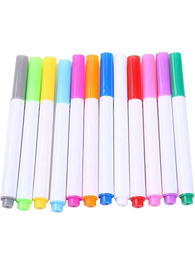 Markers Cancellable Whiteboard Markers 12 Colors Dry Cancelling Marker Blackboard Window and Glass 12PCS - Image 1