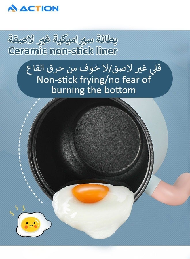 ACTION Hot Pot Electric with Steamer, 1.8 L Portable Lazy Pot, Dual Power Regulation , Suitable for Ramen,Noodles, Soup, Oatmeal Non-Stick Pot, Dorm, Office Must Have Multi Shabu Shabu Pot (1.8 L) - Image 4