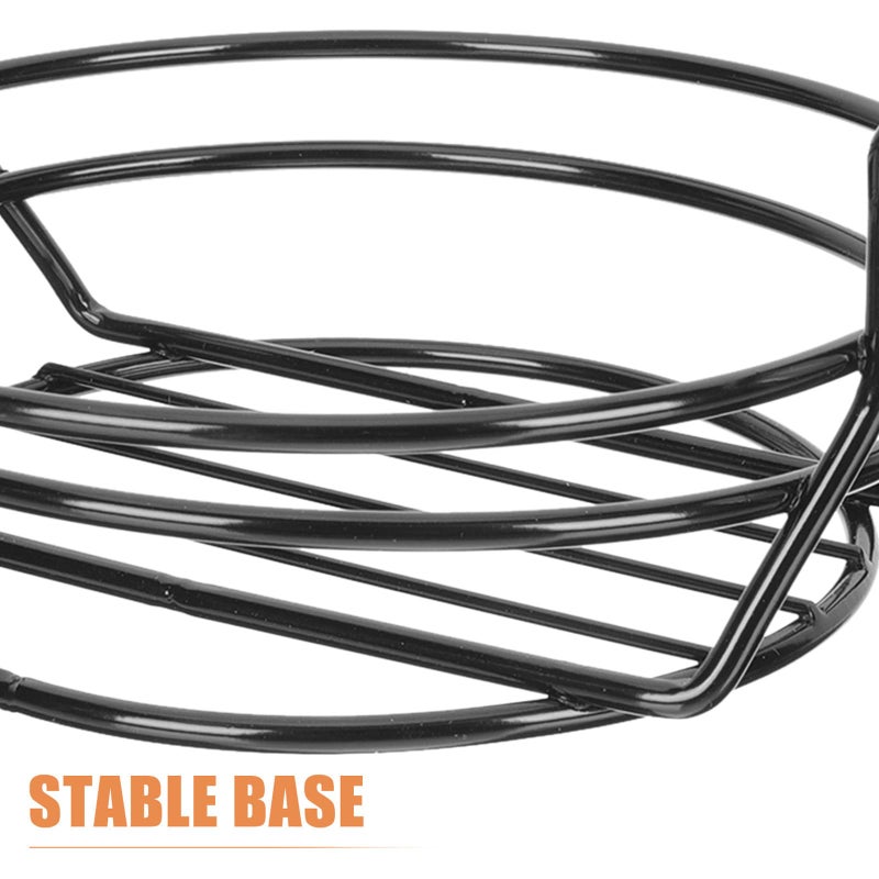 Black Iron Snack Basket Dual Cup Design Hollow Out Food Container For French Fries Fried Chicken Party Serving - Image 4