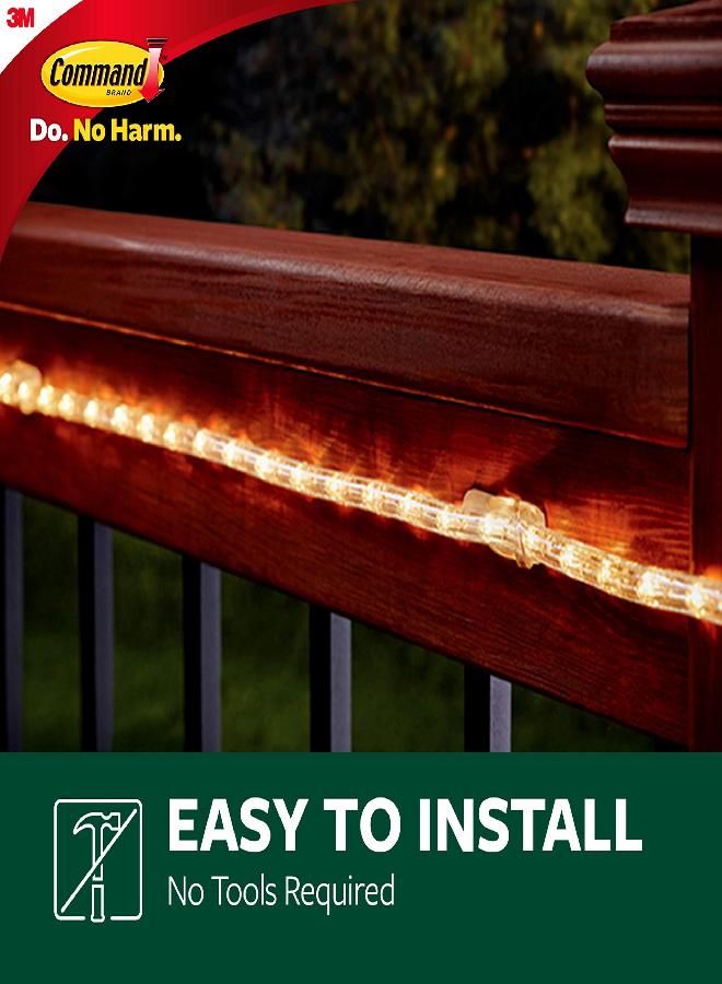 Command Command Outdoor Rope Light Clips, Damage Free Hanging Outdoor Clips with Adhesive Strips, Wall Clips for Hanging Outdoor Lights and Cables, 12 Clear Clips and 16 Command Strips - Image 2