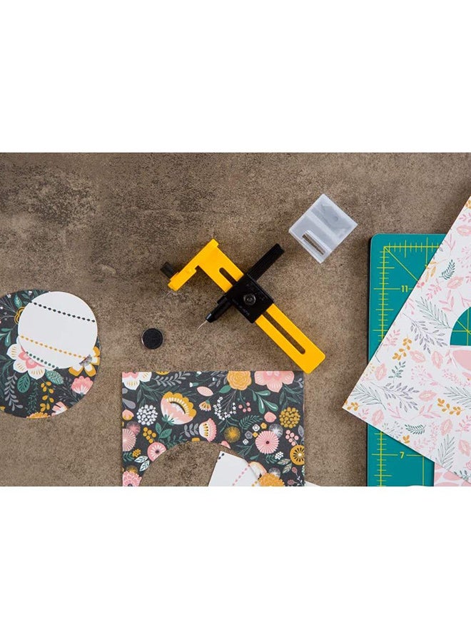 OLFA 18mm Rotary Circle Cutter (CMP-3) - Adjustable Rotary Blade Cutter w/Ratchet Handle Cuts Perfect Circles for Crafts, Sewing, Quilting, Replacement Blade: RB18-2 - Image 1