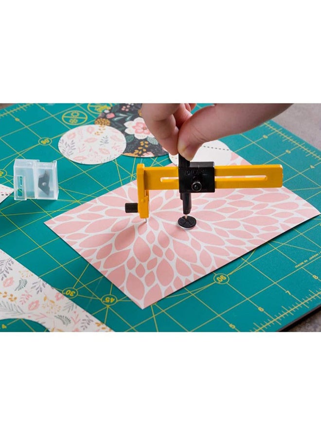 OLFA 18mm Rotary Circle Cutter (CMP-3) - Adjustable Rotary Blade Cutter w/Ratchet Handle Cuts Perfect Circles for Crafts, Sewing, Quilting, Replacement Blade: RB18-2 - Image 2
