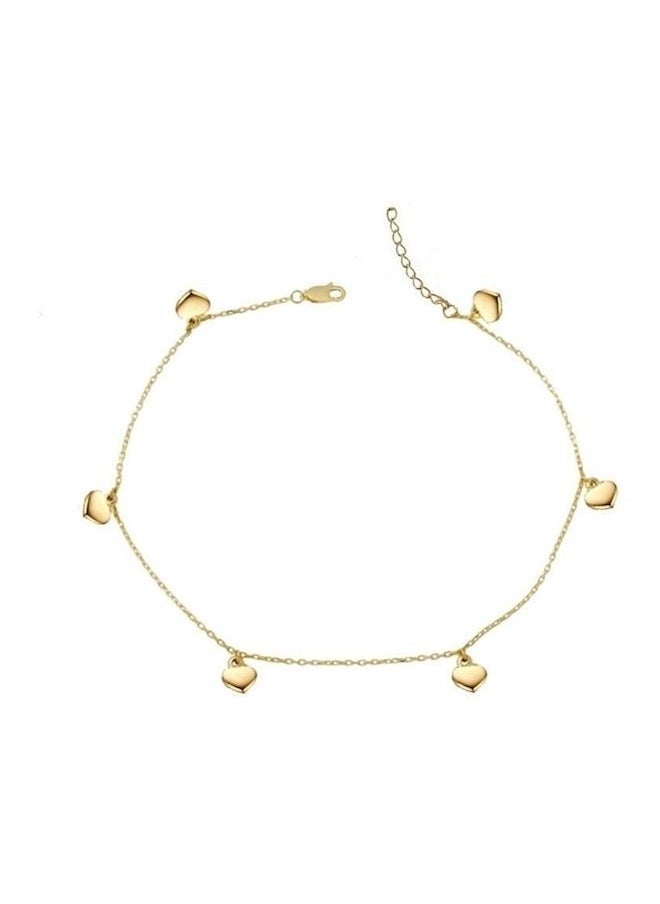 NIBEMINENT - Italian Style Plated Chain Heart Charms Anklet - Image 1