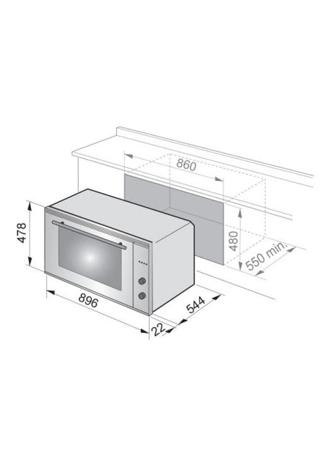 ALGOR Algor Built-in oven, gas and electric, 4 Functions, 90 Cm, 110 L, Interior Lighting, Timer, Italy, Steel - AL-OK94GEX  - Image 2